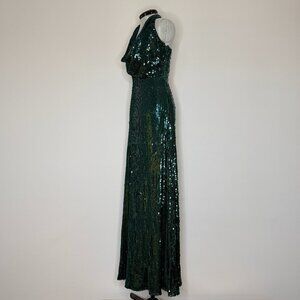 Halston Tova Sequin Cowl Neck Gown